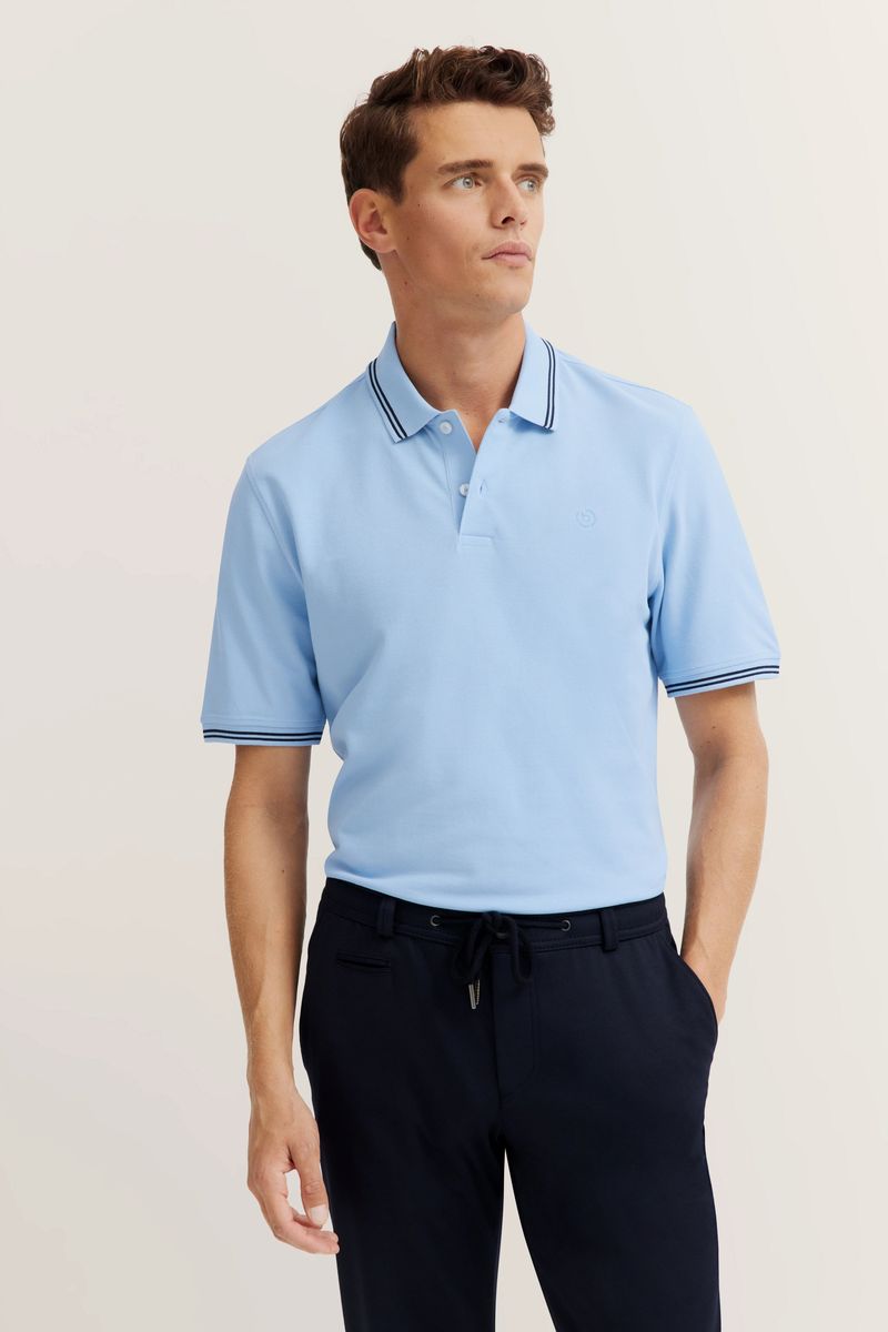Piqué-Polohemd aus Baumwolle mit Kontrastbesatz