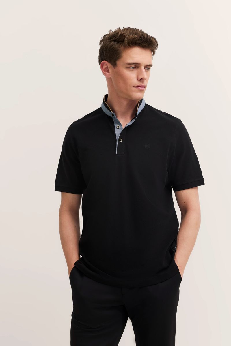 Modern Fit Poloshirt mit Stehkragen