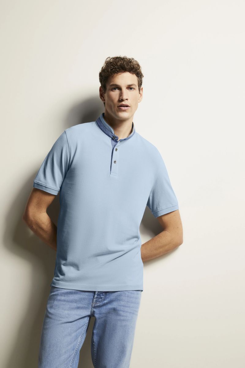 Poloshirt mit Stehkragen Modern Fit