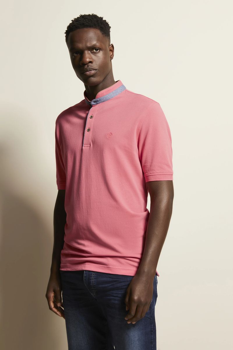 Modern Fit Poloshirt mit Stehkragen