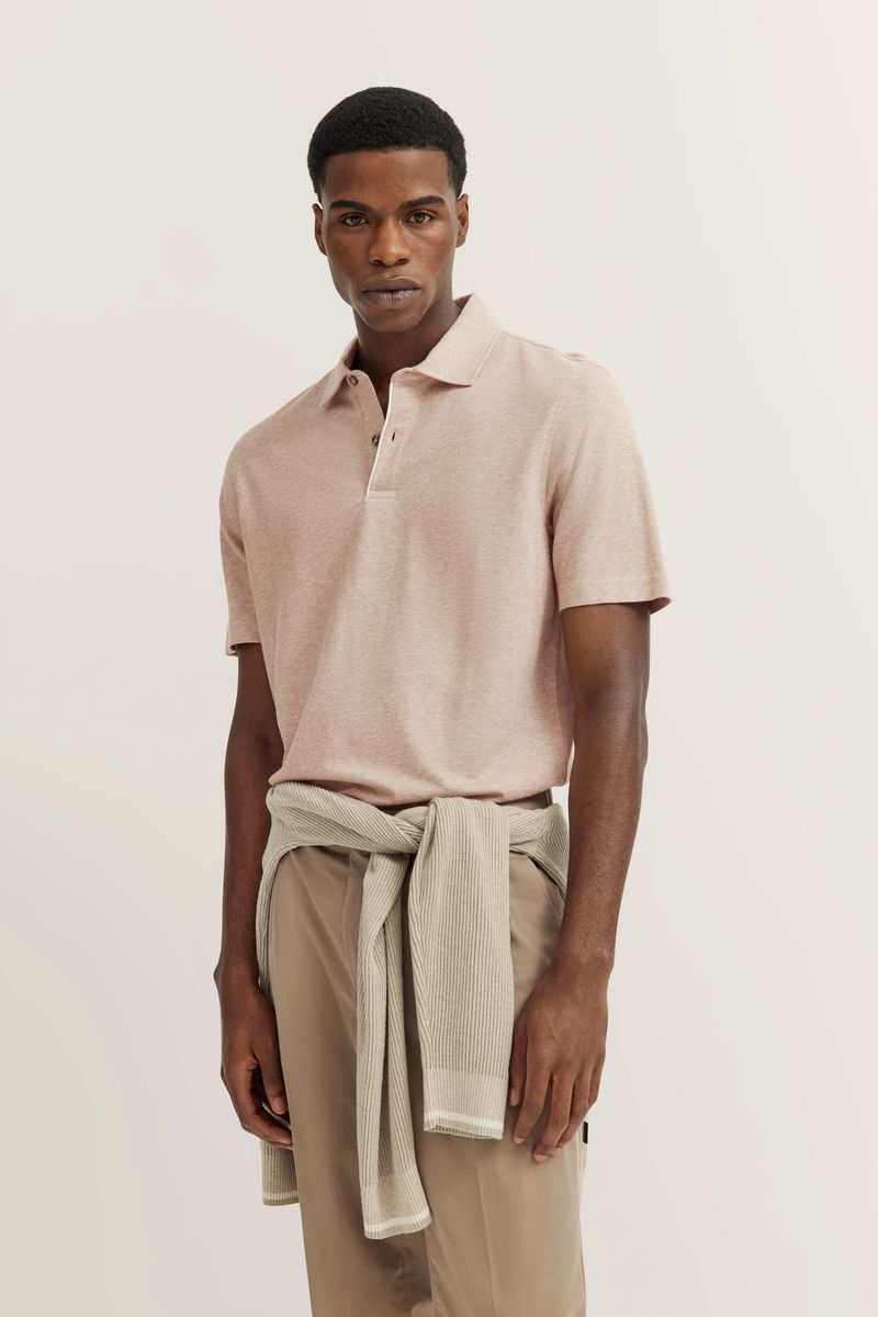 Poloshirt aus Baumwoll-Leinen-Mischung