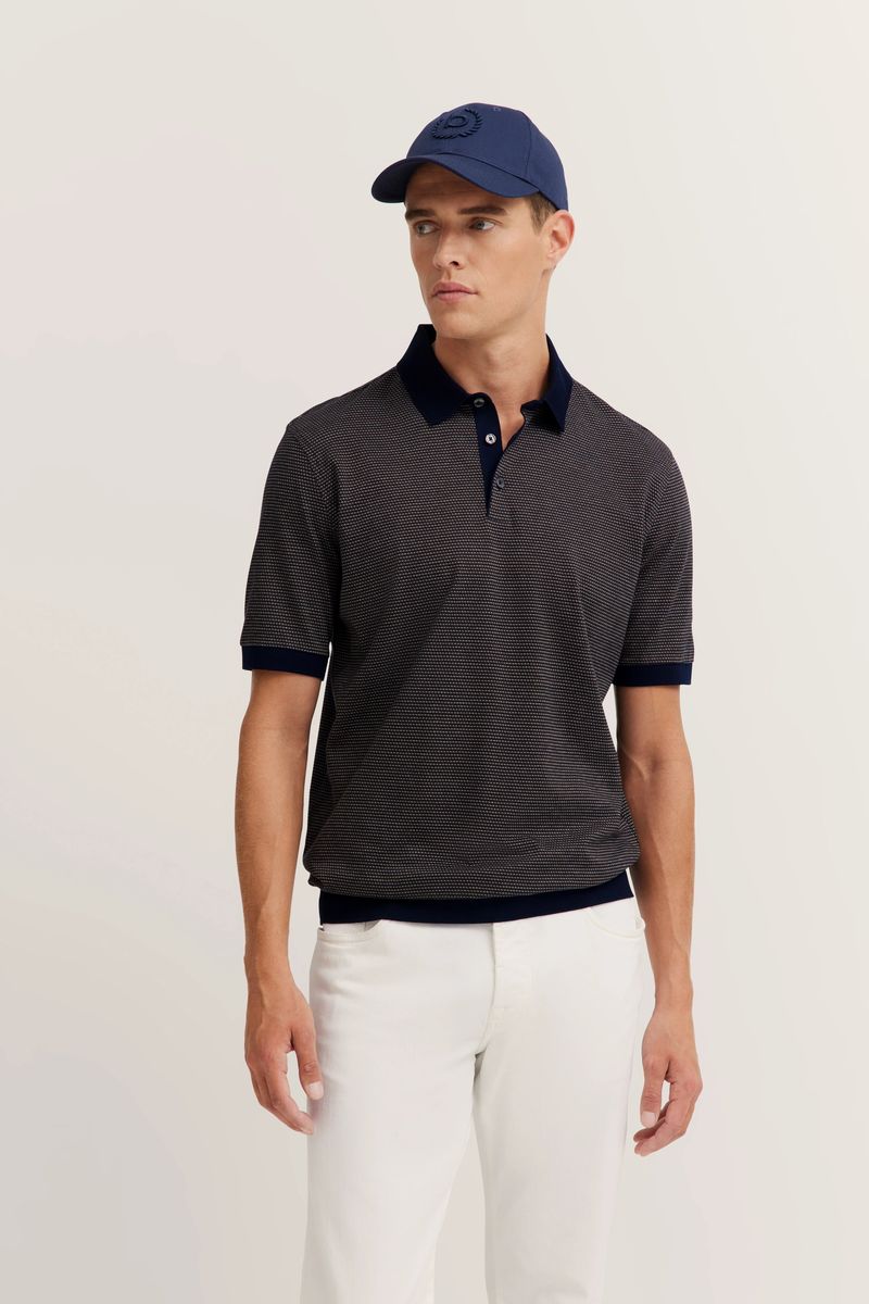 Kurzarm Polo Shirt mit Strukturstrick