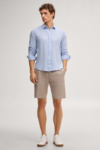 Leinenmix Hemd Mike in Hellblau