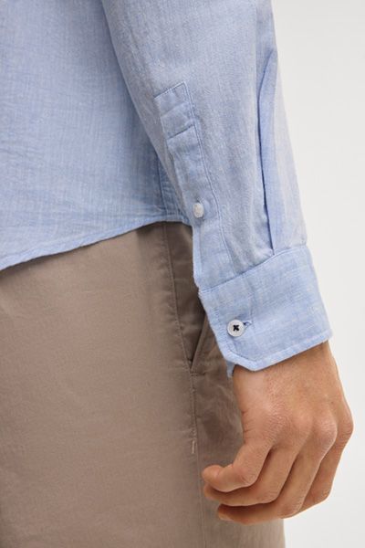Leinenmix Hemd Mike in Hellblau
