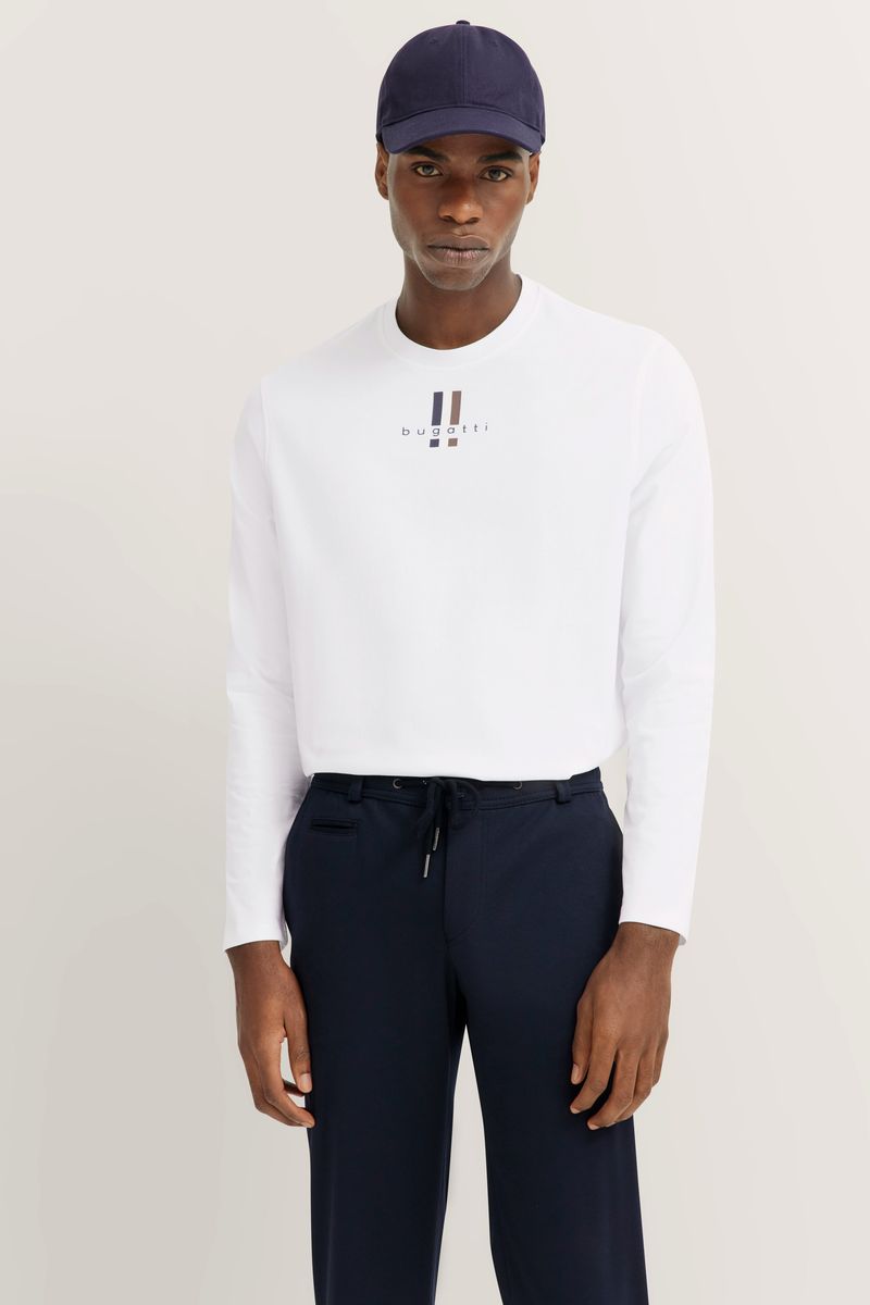 Lässiges Langarm Baumwoll-T-Shirt