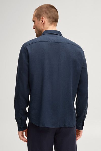 Leinenmix Hemd Mike in Navy