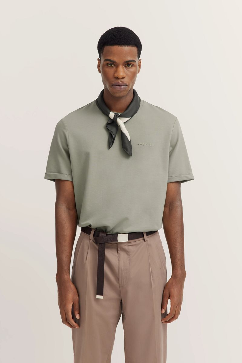 Minimalistisches Baumwoll-T-Shirt mit Rundhalsausschnitt