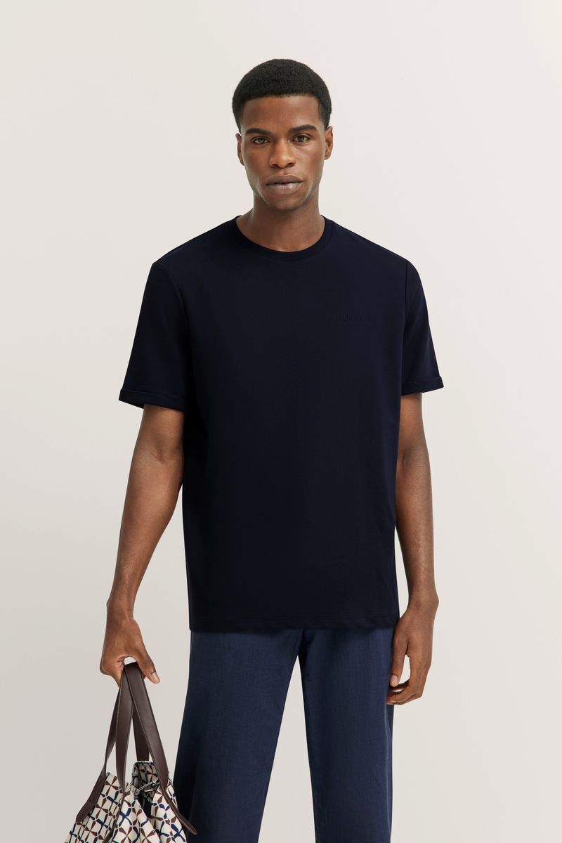 Klassisches Baumwoll-T-Shirt mit Rundhalsausschnitt