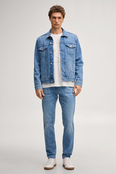 Klassische Jeansjacke in heller Waschung