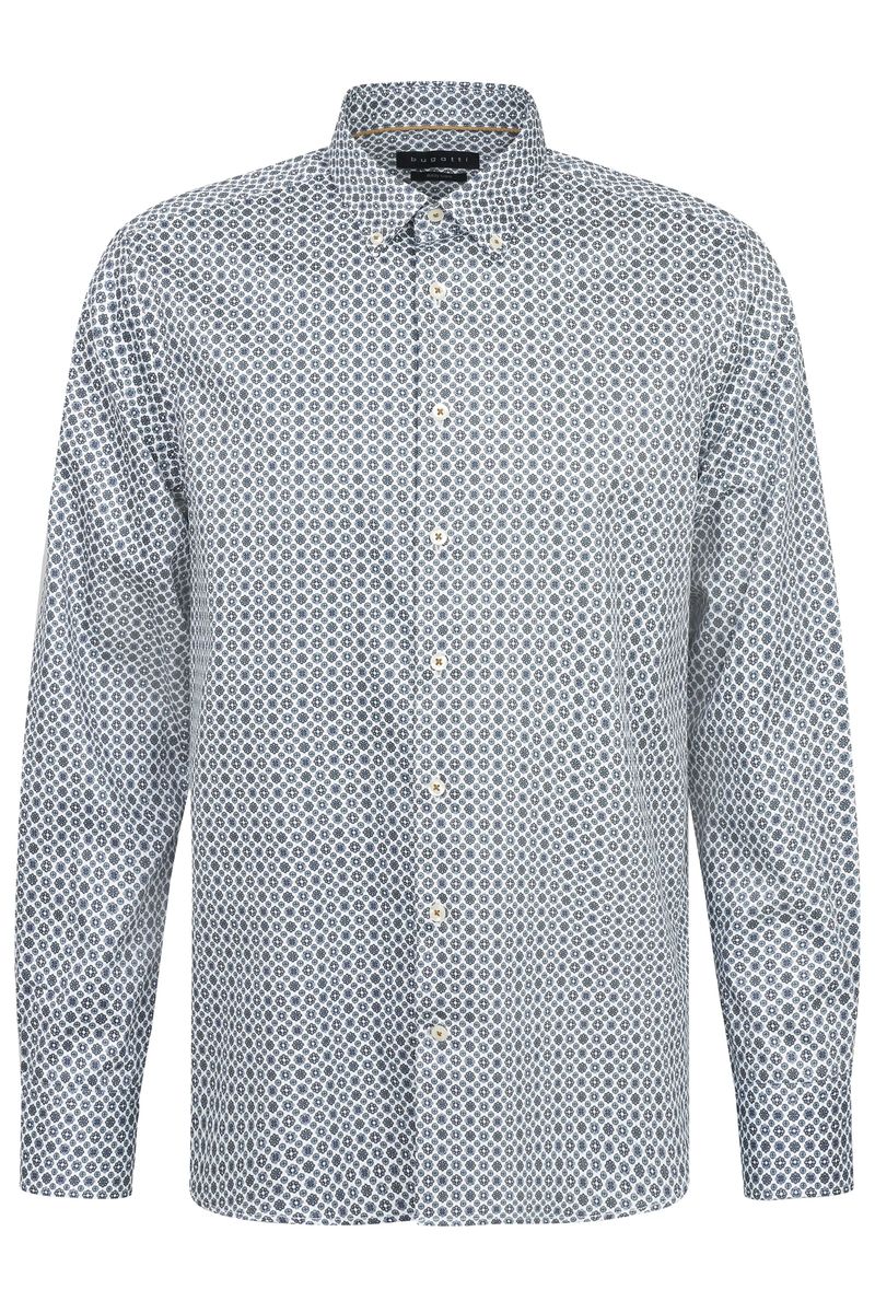 Baumwollhemd mit Satinmuster und langen Ärmeln