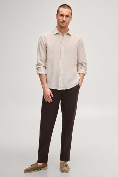 Leinenmix Hemd Mike in Beige