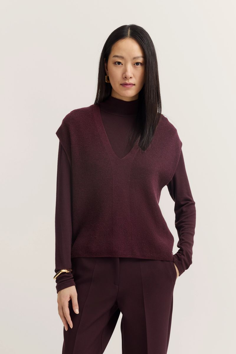 Strickweste mit V-Ausschnitt und Kaschmir-Anteil