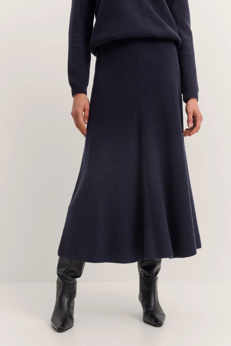 Eleganter Strick-Midirock aus Wollmischung