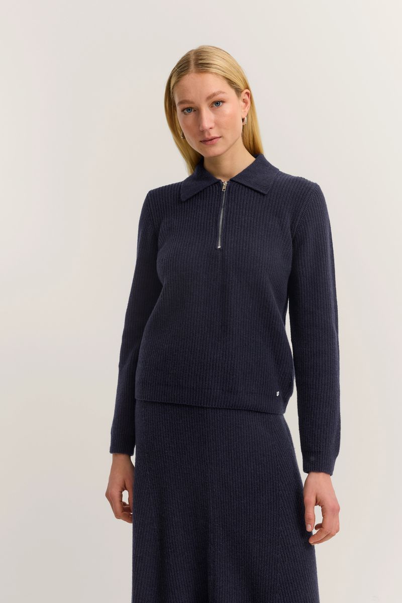 Troyer mit Polokragen aus Kaschmir-Mix