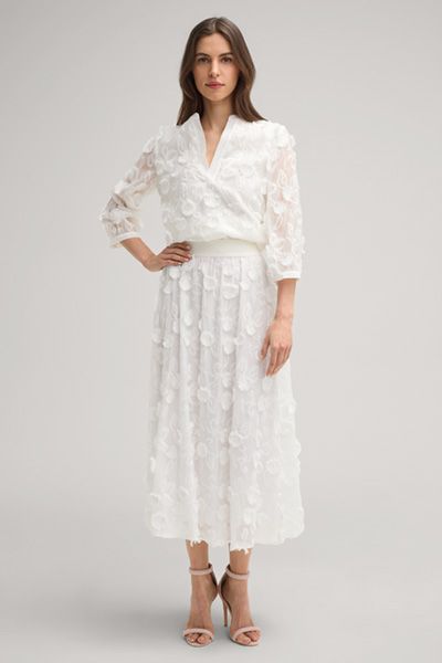 Eleganter Midi-Rock mit floralen Applikationen