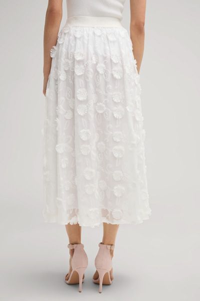 Eleganter Midi-Rock mit floralen Applikationen