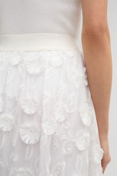 Eleganter Midi-Rock mit floralen Applikationen