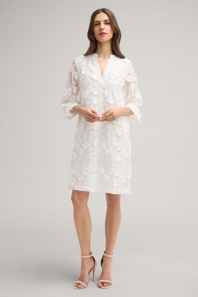 Tunika-Kleid mit floraler Stickerei und Ärmeln