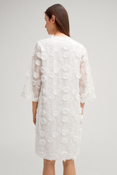 Tunika-Kleid mit floraler Stickerei und Ärmeln