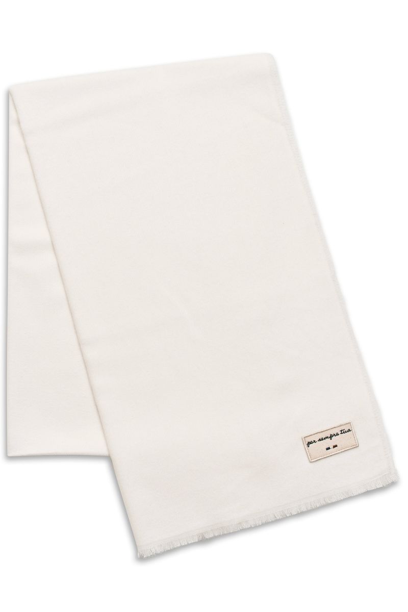 Klassischer Ecru-Schal mit Fransen