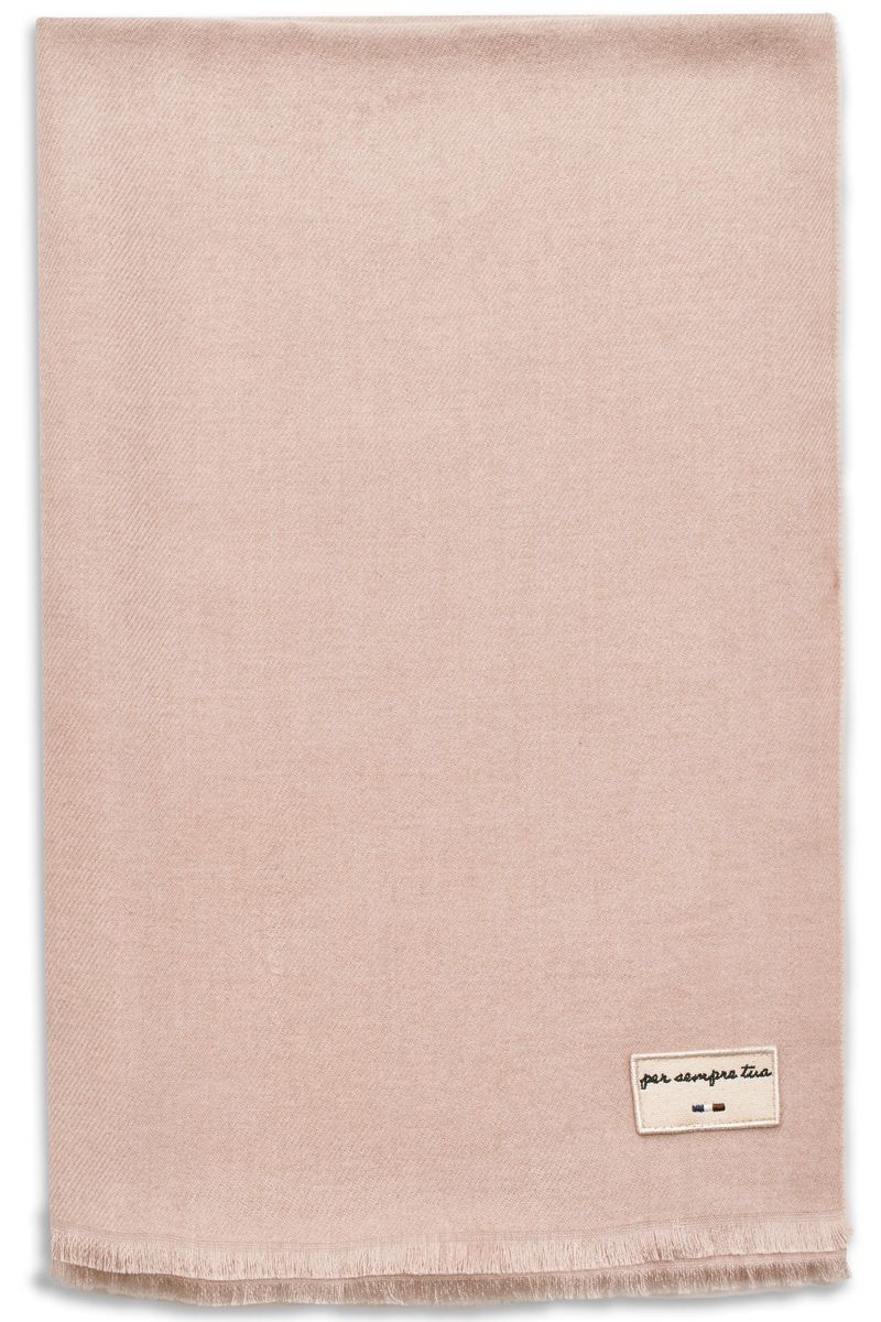 Eleganter beiger Schal mit Fransen-Detail