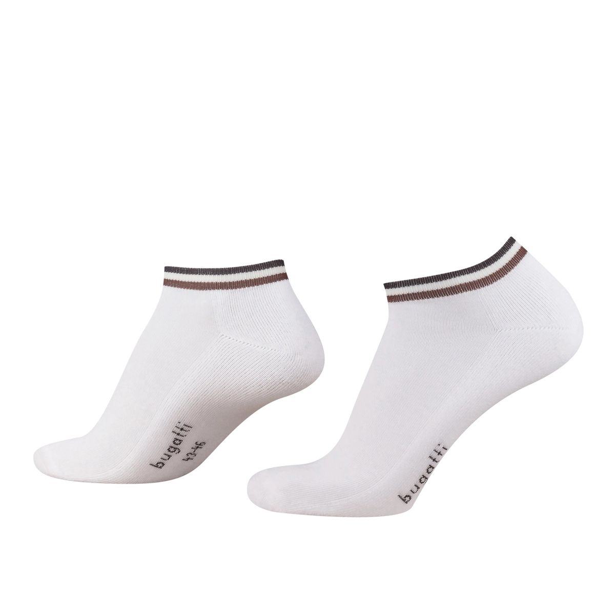 Weiße Sneakersocken mit Streifenbesatz