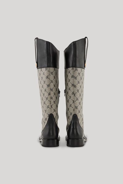 Bogner Mazzolino Misto New Tori Schwarze, gemusterte Kniehohe Stiefel