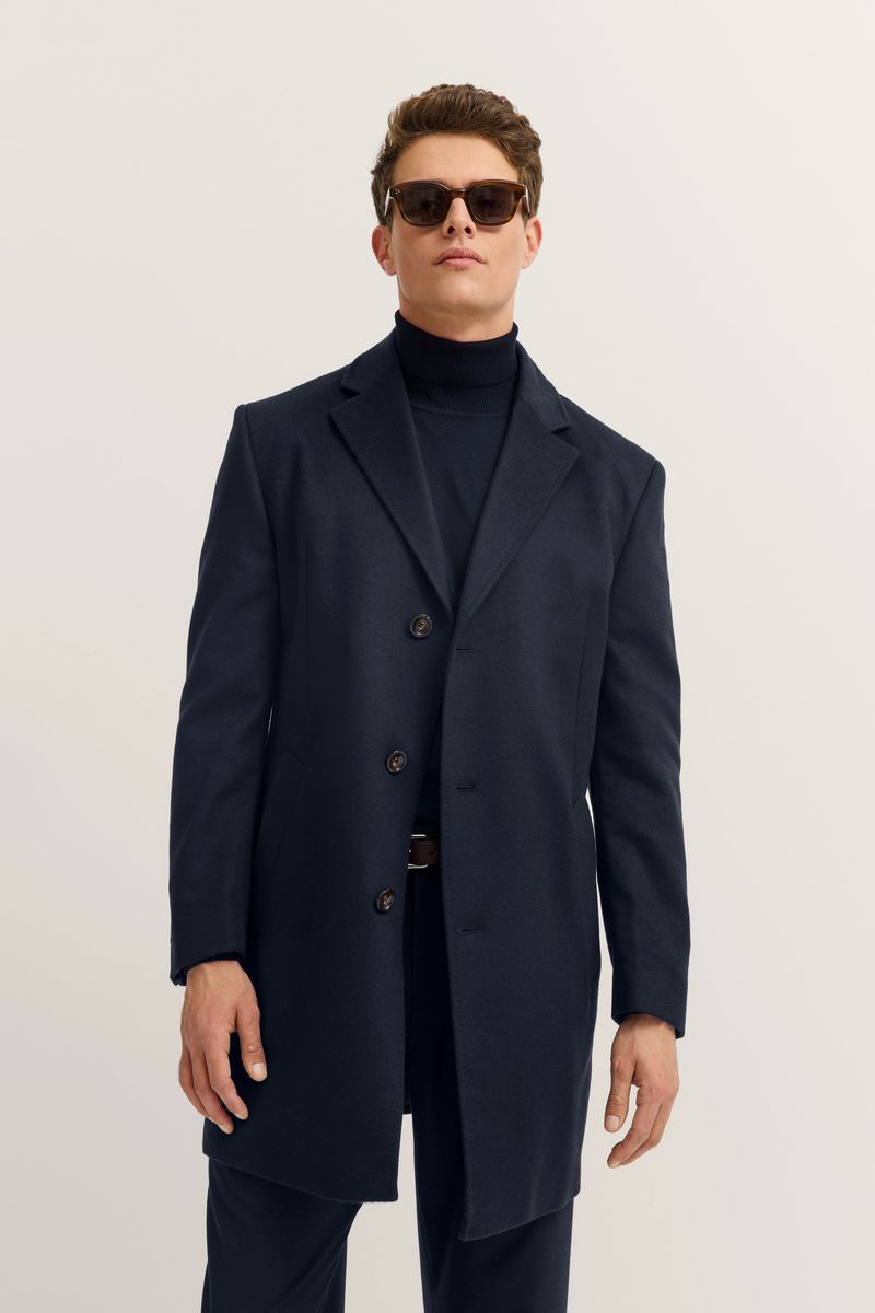 Eleganter Kaschmir-Mantel mit Knopfverschluss