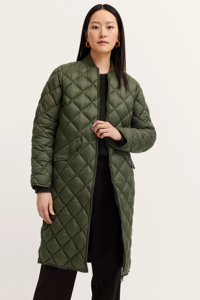 Leichter Parka mit Rautensteppung