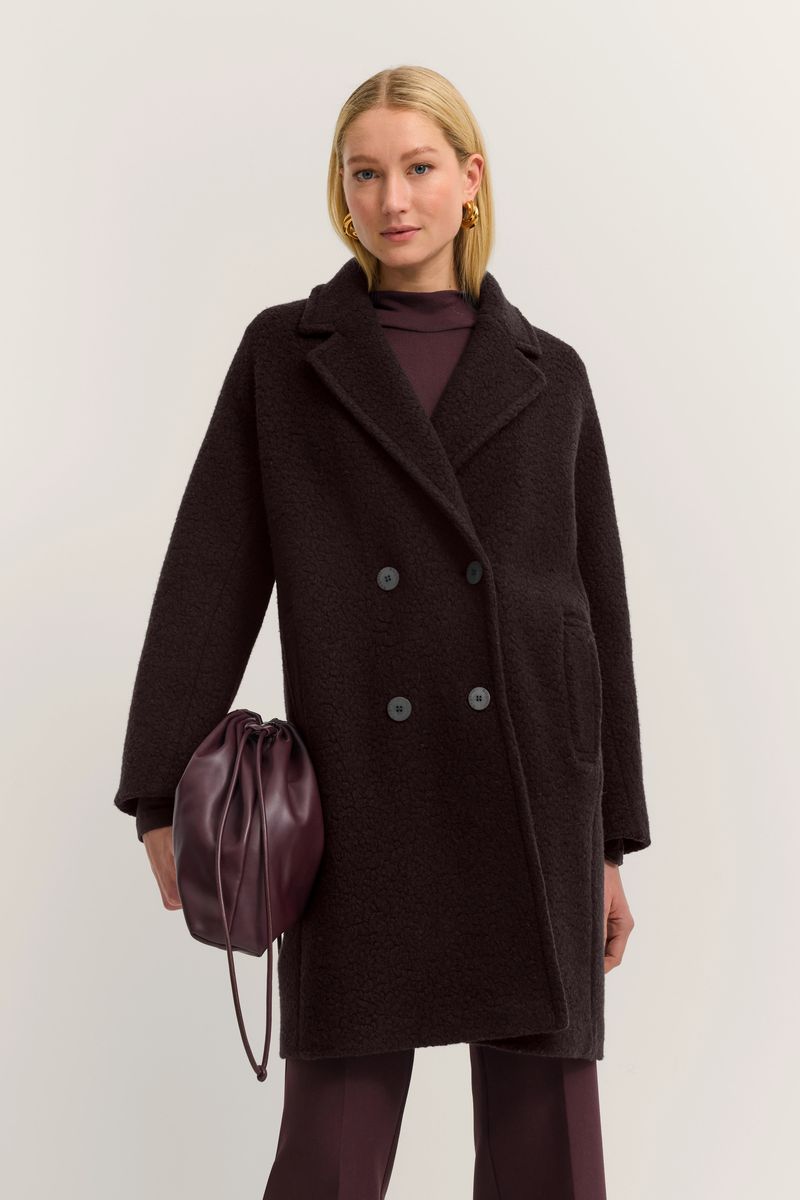 Oversized Wollmantel mit doppelter Knopfreihe