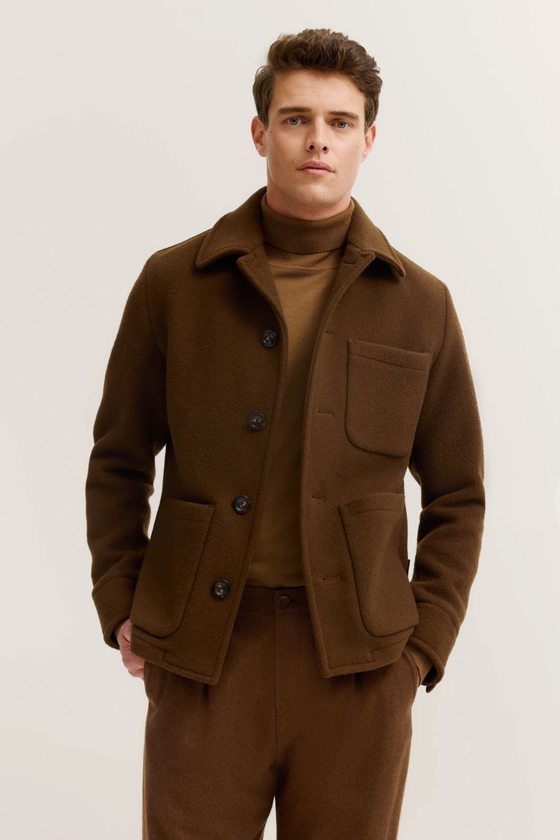 Overshirt Jacke aus Wollmischung mit Knopfleiste