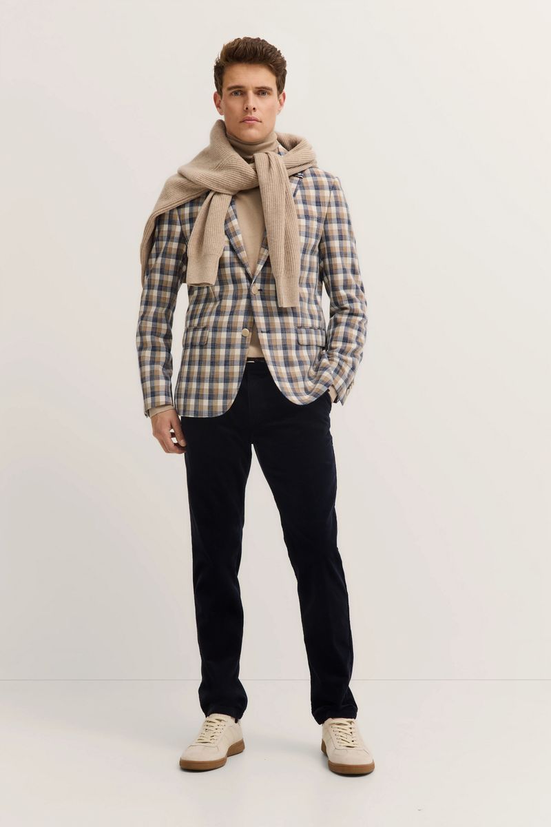 Kariertes Beige Sakko mit Modern Fit