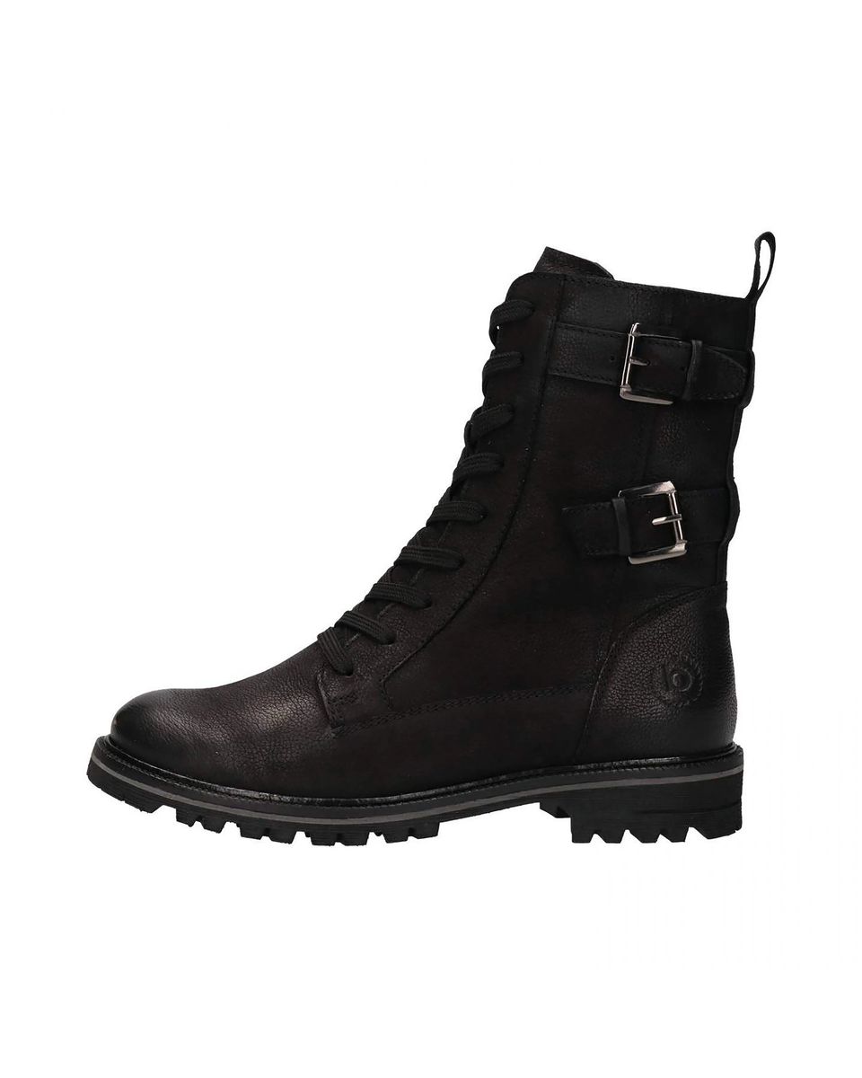 Klassischer Leder-Stiefelette in Schwarz