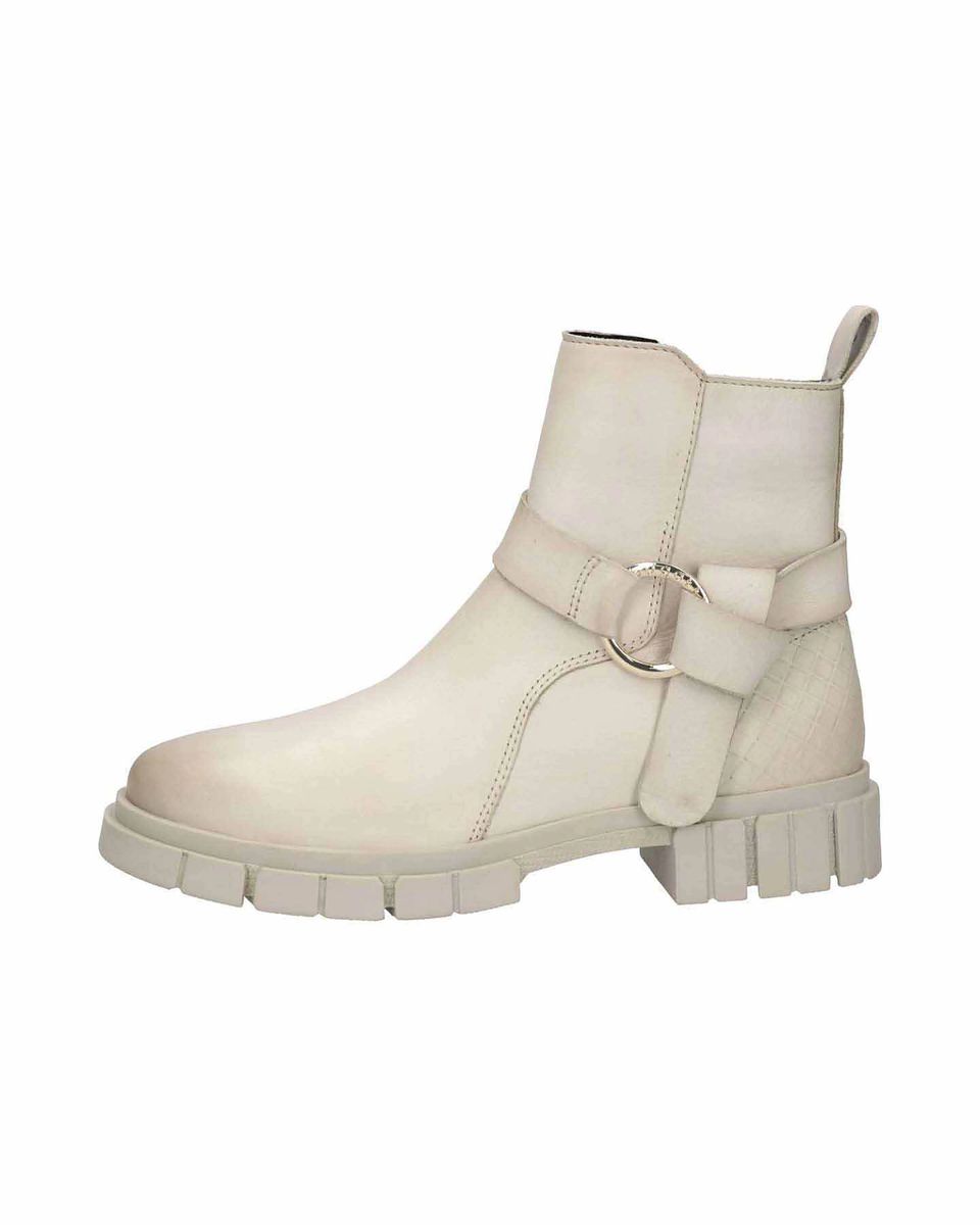 Leder-Stiefelette mit Schnallenriemen