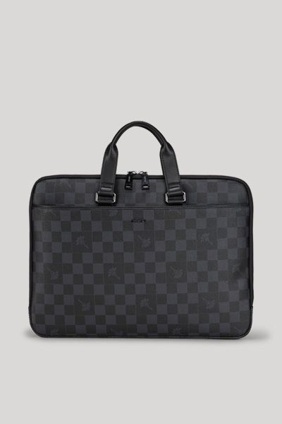 Joop! Cortina Piazza Janus Schwarze Businesstasche mit Schachbrettmuster