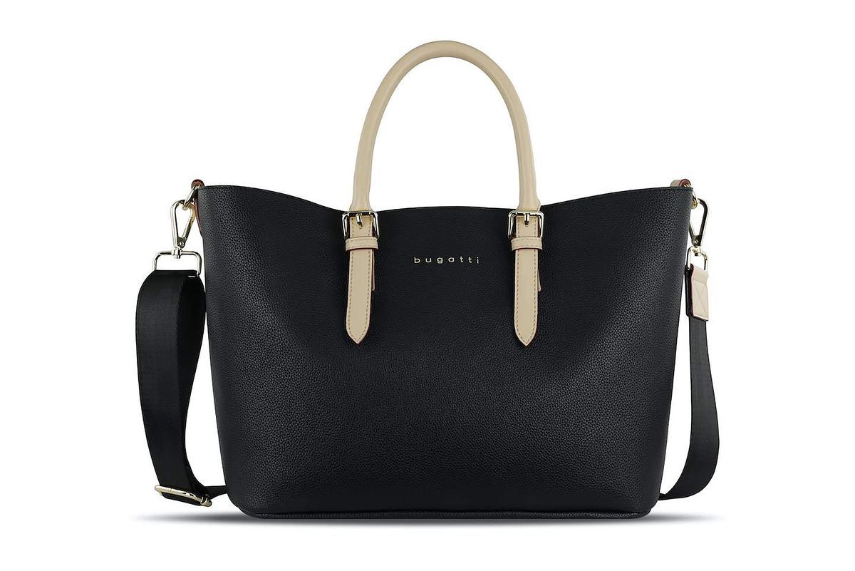 Elegante Shopper Tote Bag mit Kontrasthenkel