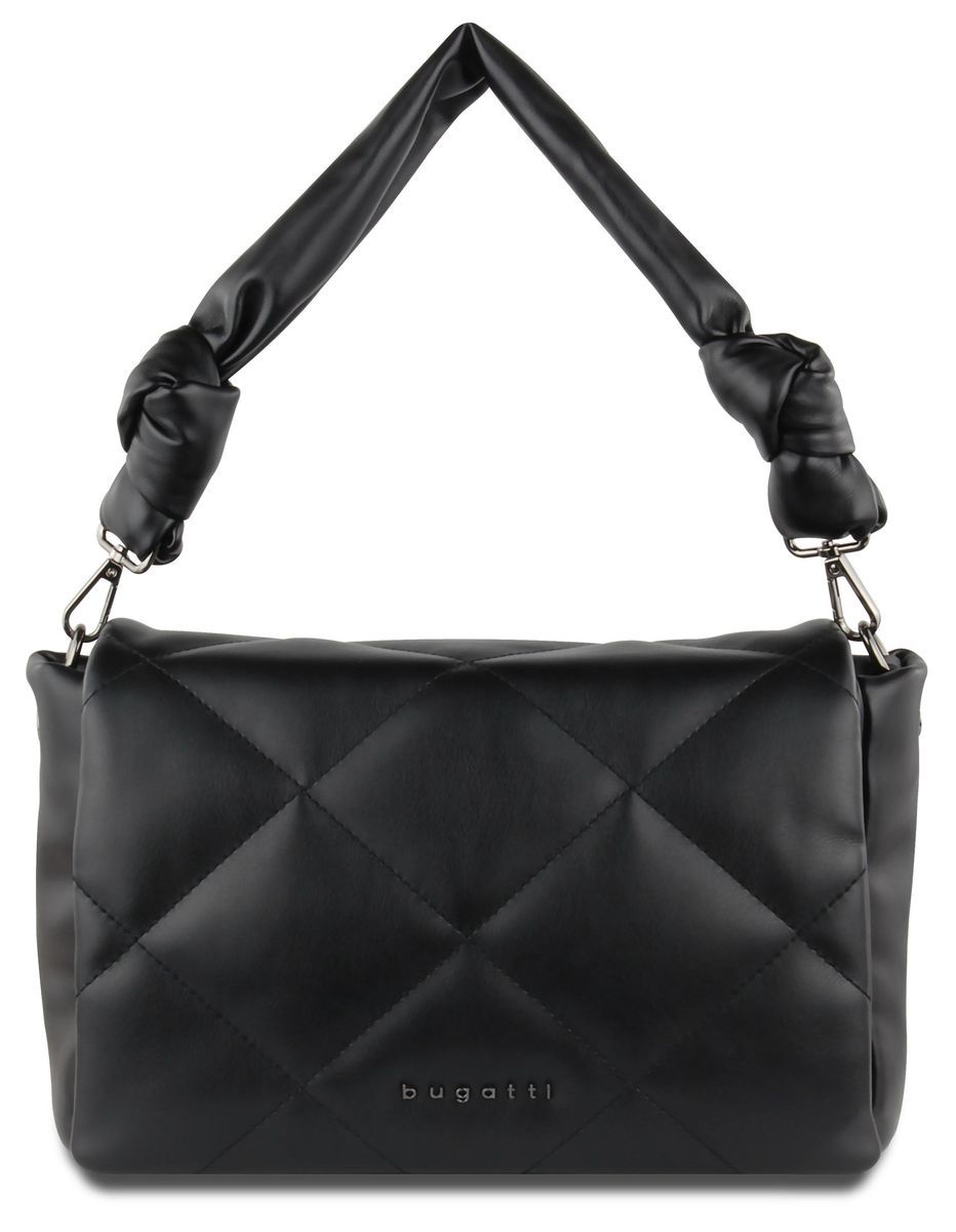 Gesteppte Schultertasche mit Knoten-Henkel