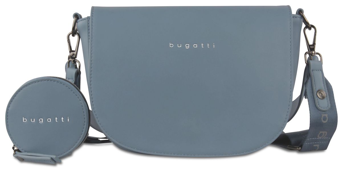 Blaue Umhängetasche mit Umschlag und Täschchen