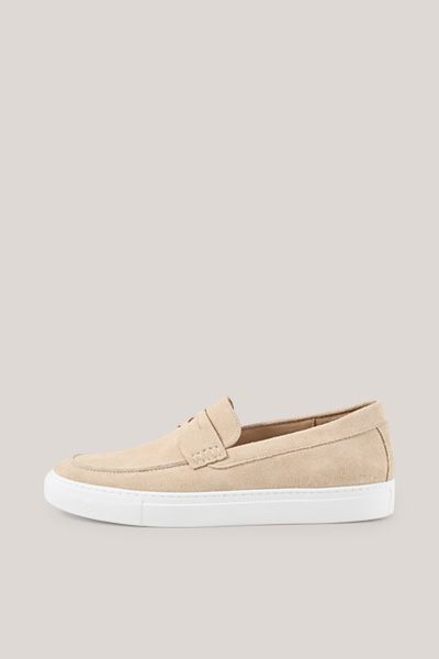 Beiger Wildleder Penny Loafer Sneaker Hybrid