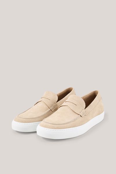 Beiger Wildleder Penny Loafer Sneaker Hybrid