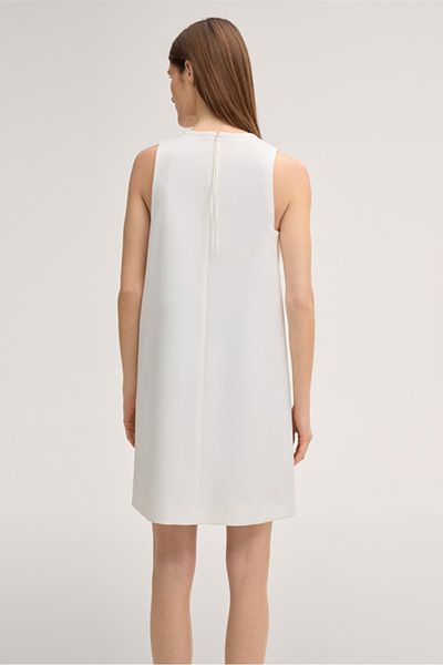 Crêpe-Etui-Kleid in A-Linie in Ecru