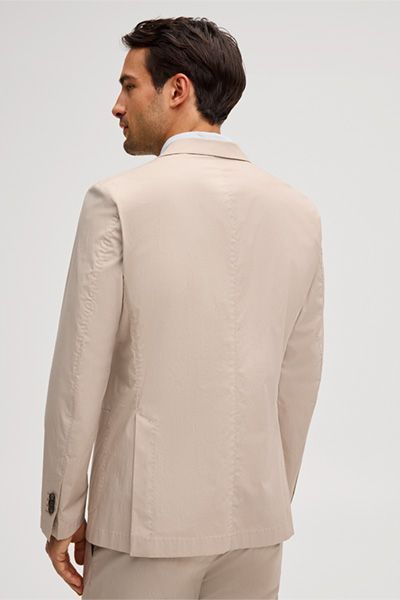 Beiges Sakko mit Revers aus Baumwollmischung