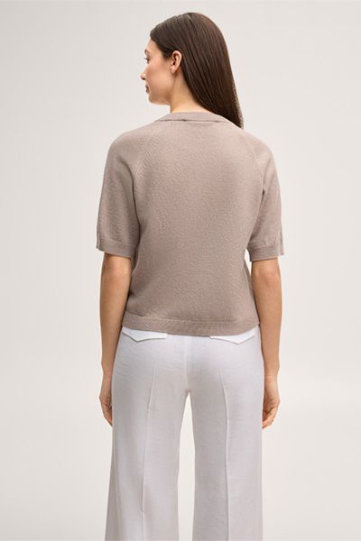 Elegantes Kaschmir-Strickoberteil mit kurzen Ärmeln