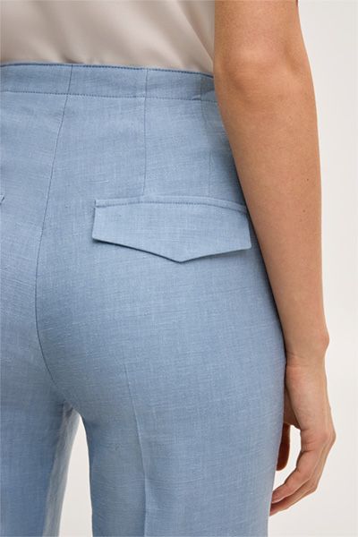 Leinenstretch-Marlenehose in Hellblau