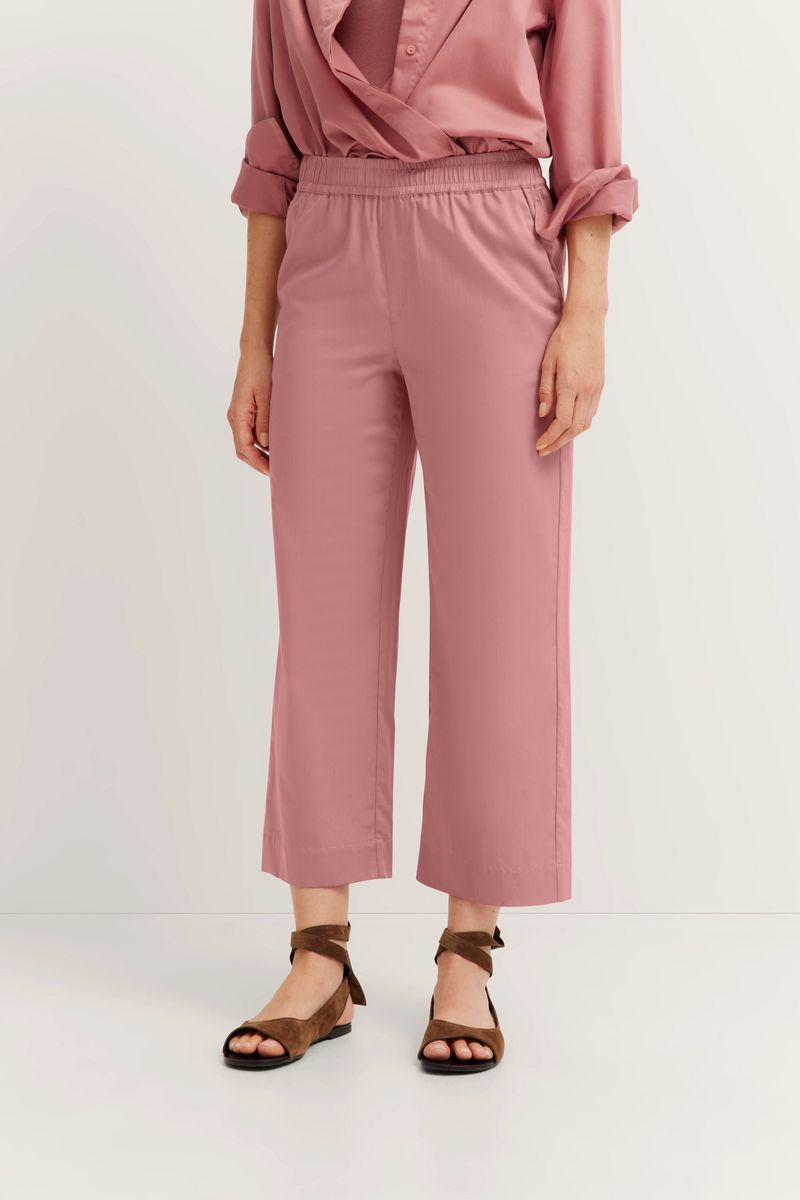 Cropped Hose mit elastischem Bund und lockerer Passform