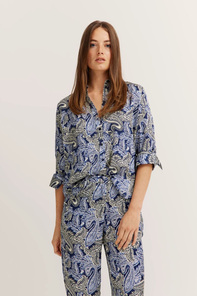 Fließende Viskose Hemdbluse