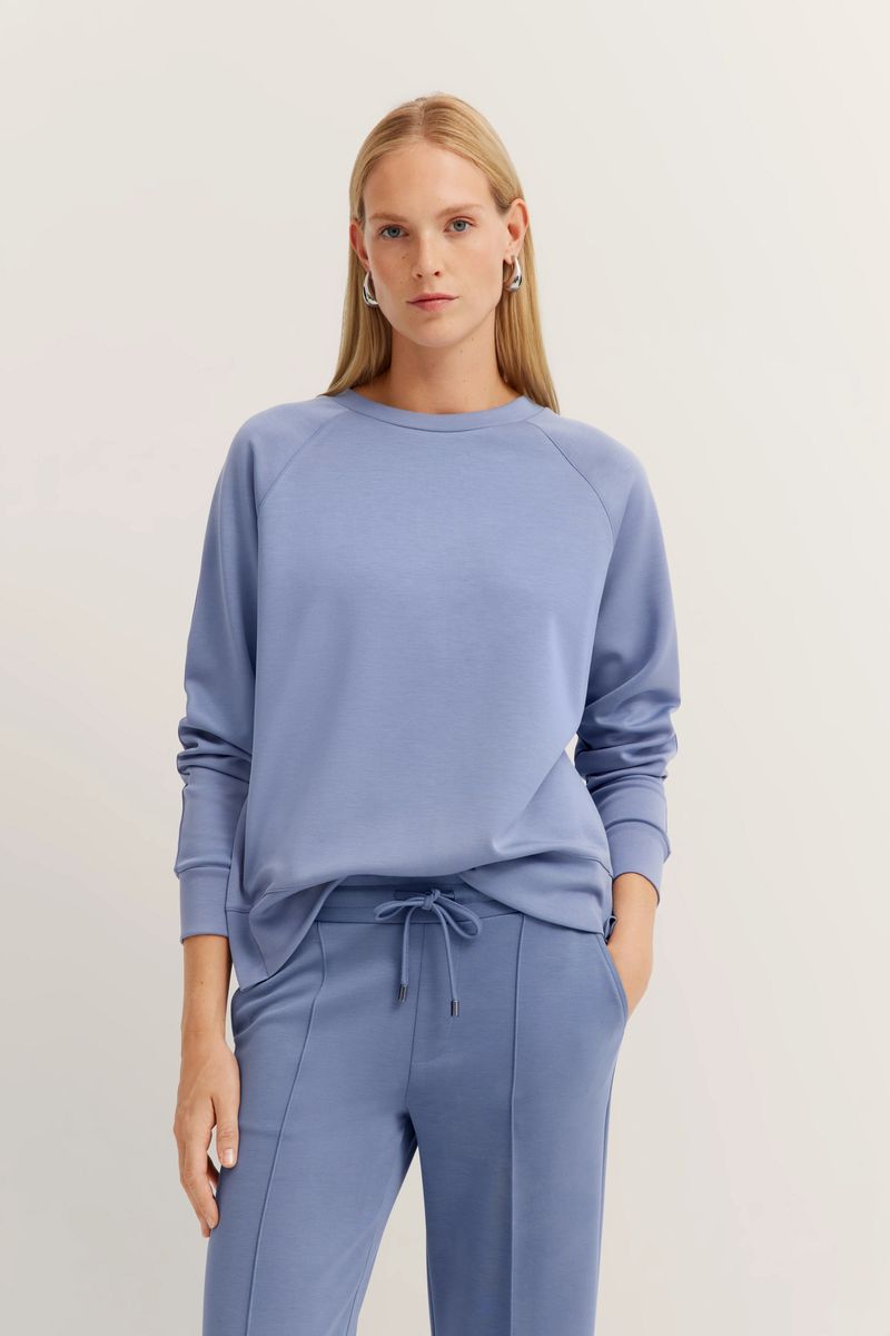 Lässiges blaues Sweatshirt aus Modalmix