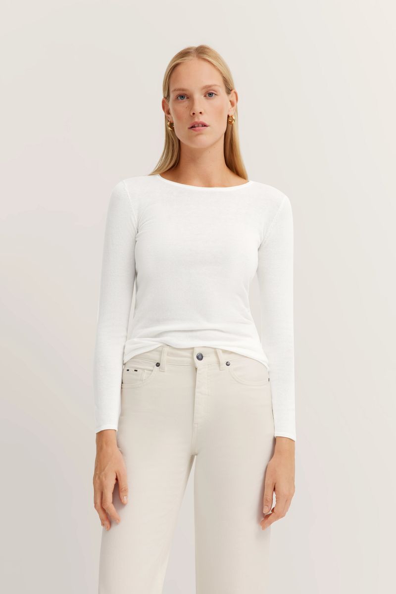 Klassisches Langarmshirt mit Rundhalsausschnitt