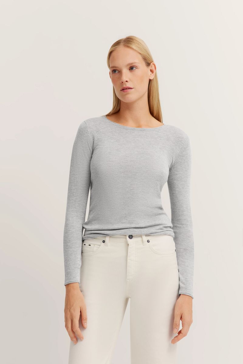 Klassisches Langarmshirt mit Rundhalsausschnitt