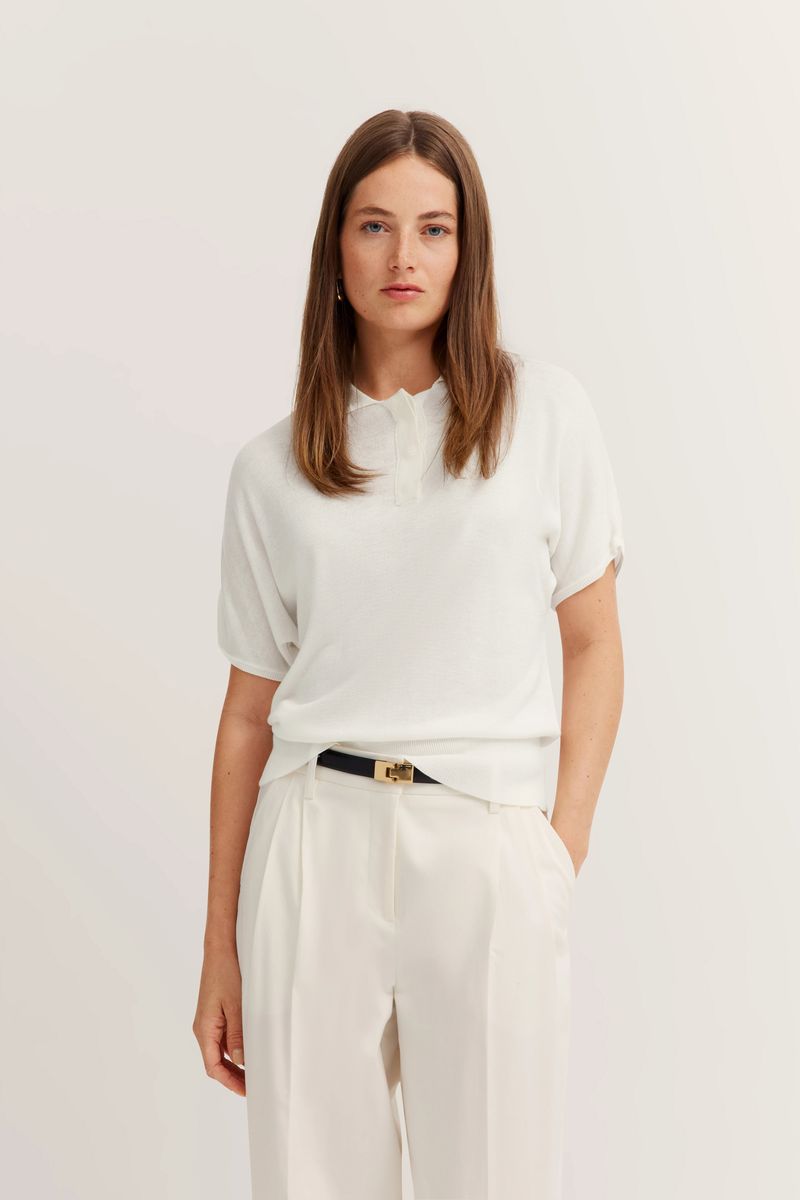 Elegantes Kurzarm-Strickpolohemd